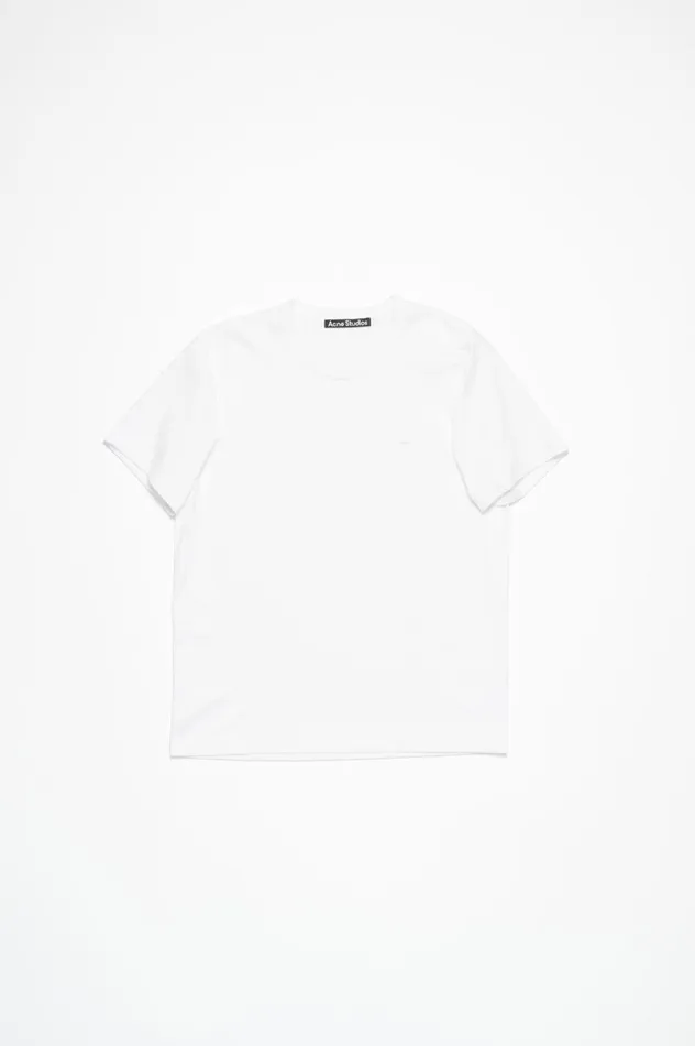 Acne Studios Crew Neck Tshirt Regular Fit Optic White Women Tshirts