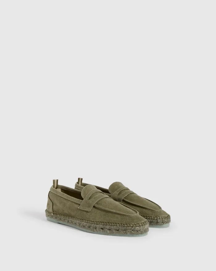 Castaer Nacho C002 Olive Men Flat Shoes