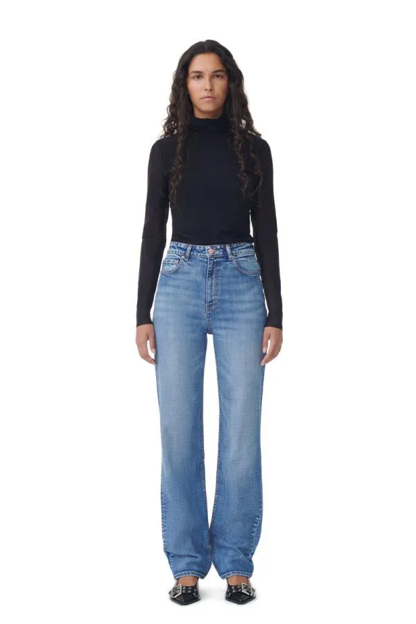 Clothing GANNI Trousers Mid Blue Vintage Beksi Jeans Mid Blue Vintage