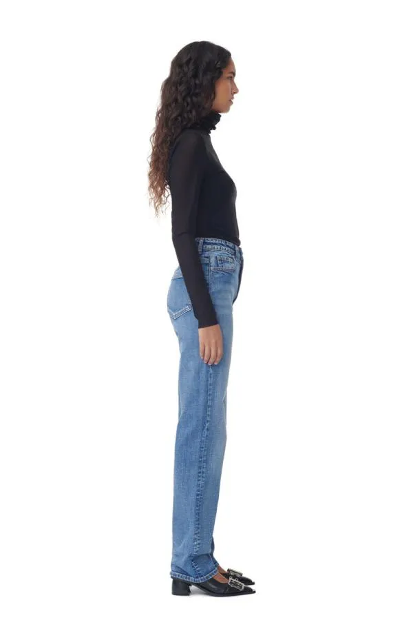 Clothing GANNI Trousers Mid Blue Vintage Beksi Jeans Mid Blue Vintage