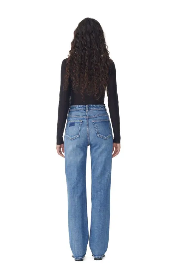 Clothing GANNI Trousers Mid Blue Vintage Beksi Jeans Mid Blue Vintage
