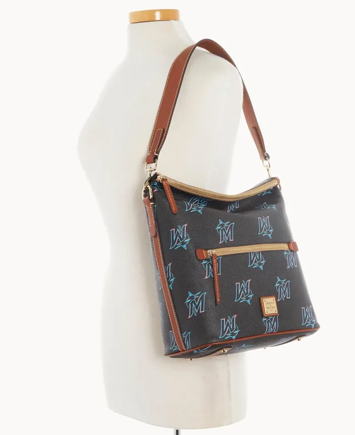 Dooney and Bourke Shoulder Bags MLB Marlins Large Sac Marlins 8211 WomenMen