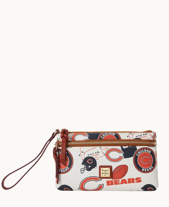 Dooney and Bourke Wallets NFL Bears Double Zip Wristlet Chicago Bears 8211 WomenMen