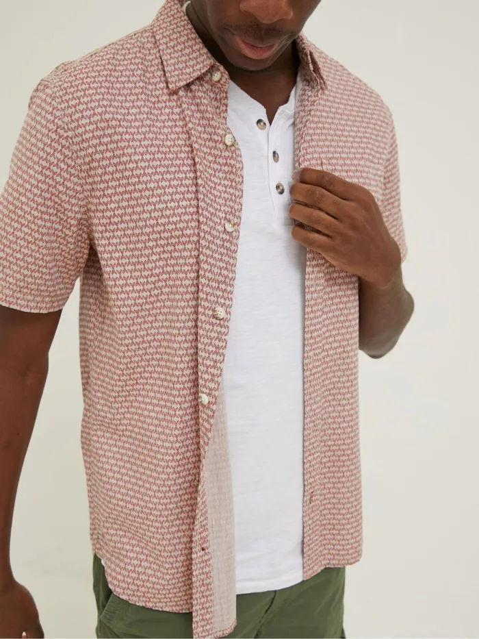 Fat Face Coats and Jackets Red Geo Print Shirt 8211 Men