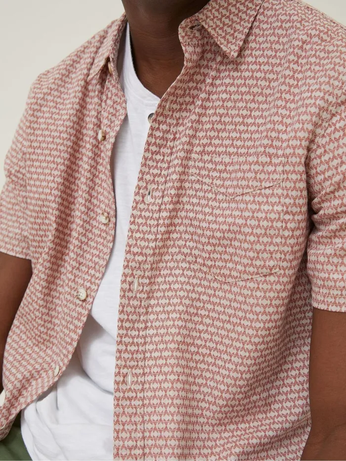 Fat Face Coats and Jackets Red Geo Print Shirt 8211 Men