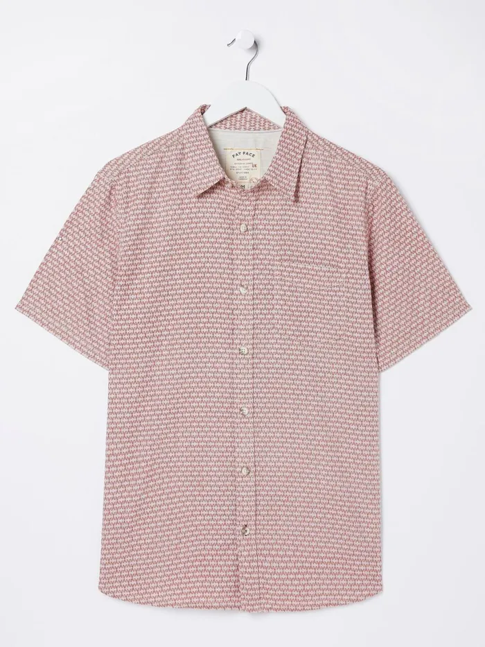 Fat Face Coats and Jackets Red Geo Print Shirt 8211 Men