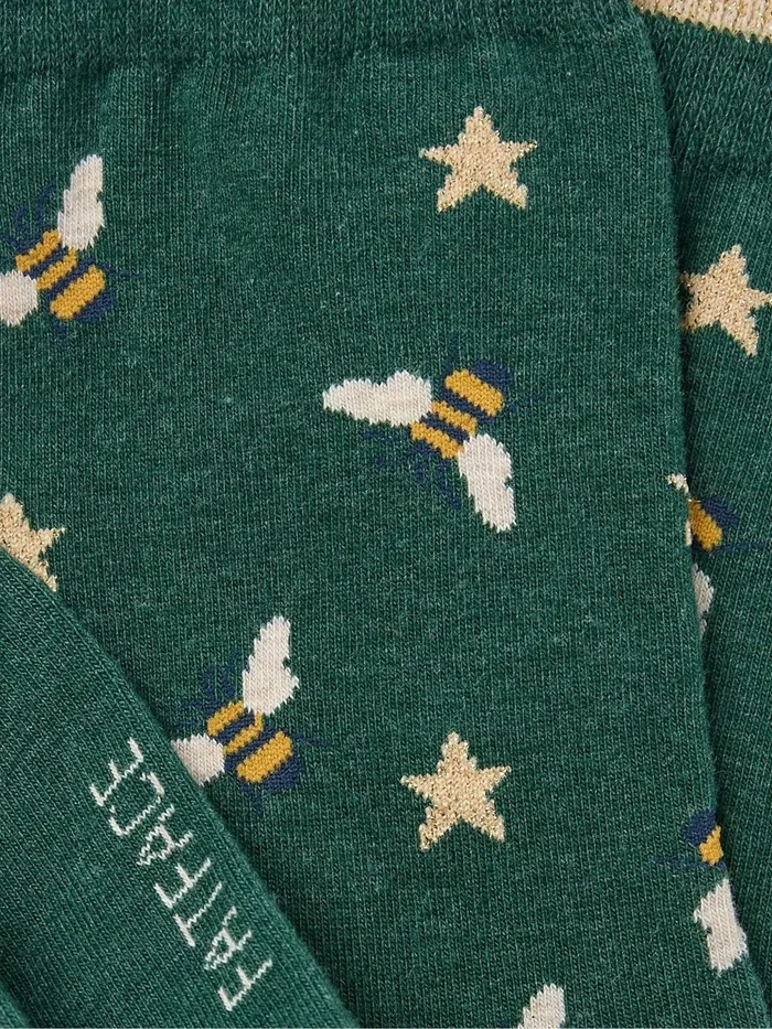 Fat Face Socks and Tights Green Bee Socks 1 Pack Size 47 8211 Women