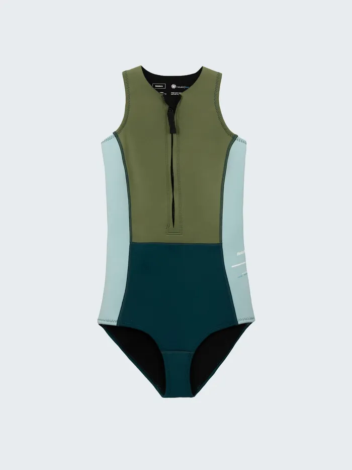 Finisterre Swimwear and Bikinis Women Nieuwland 2mm Yulex Swimsuit Tealkhakiaqua