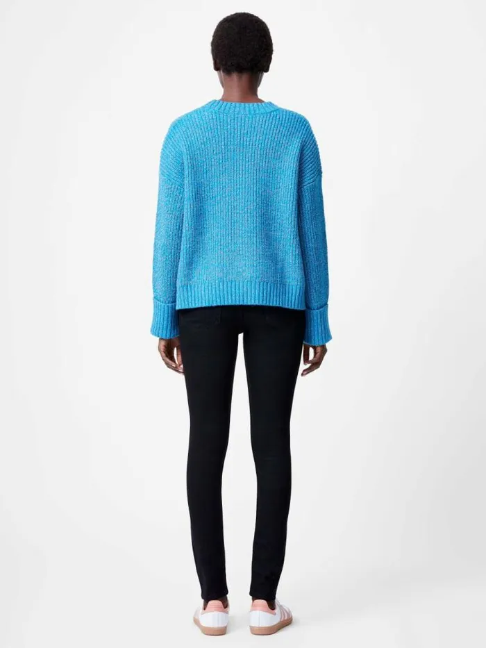 French Connection Fisherman Crew Neck Jumper Blue Jewel Women Jumpers and Cardigans