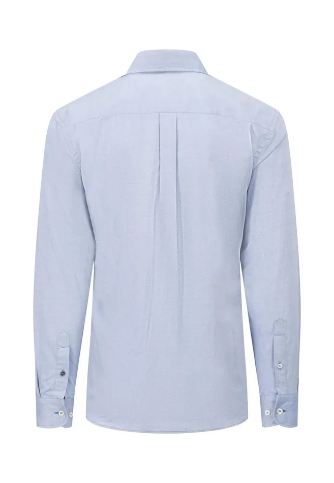 FYNCHHATTON Cotton Shirt With A Buttondown Collar Soft Bluenavycloud Bluewhite Men Shirts