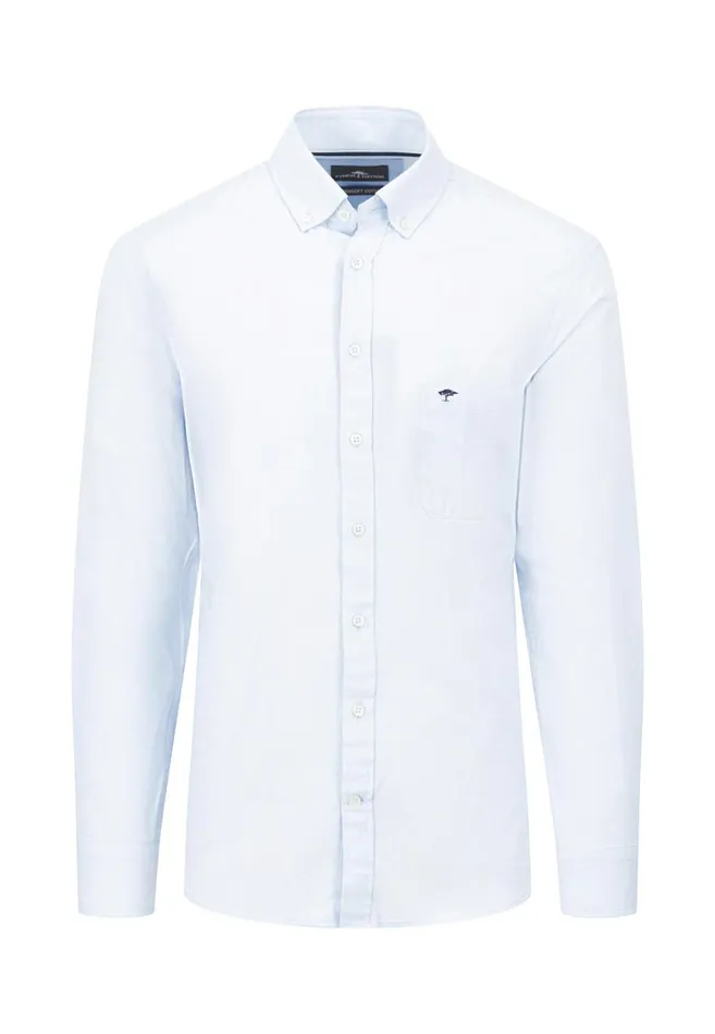 FYNCHHATTON Cotton Shirt With A Buttondown Collar Soft Bluenavycloud Bluewhite Men Shirts