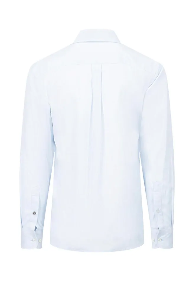 FYNCHHATTON Cotton Shirt With A Buttondown Collar Soft Bluenavycloud Bluewhite Men Shirts