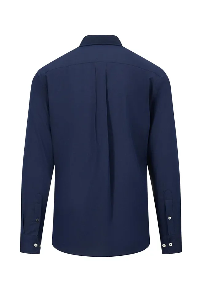 FYNCHHATTON Cotton Shirt With A Buttondown Collar Soft Bluenavycloud Bluewhite Men Shirts
