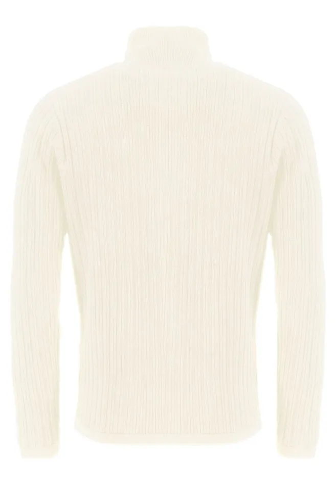 FYNCHHATTON Plus Size Troyer With Coarse Rib Knit Pattern Offwhitenavy Men Sweater FYNCHHATTON Plus Size Troyer With Coarse Rib Knit Pattern Offwhitenavy Men Sweater
