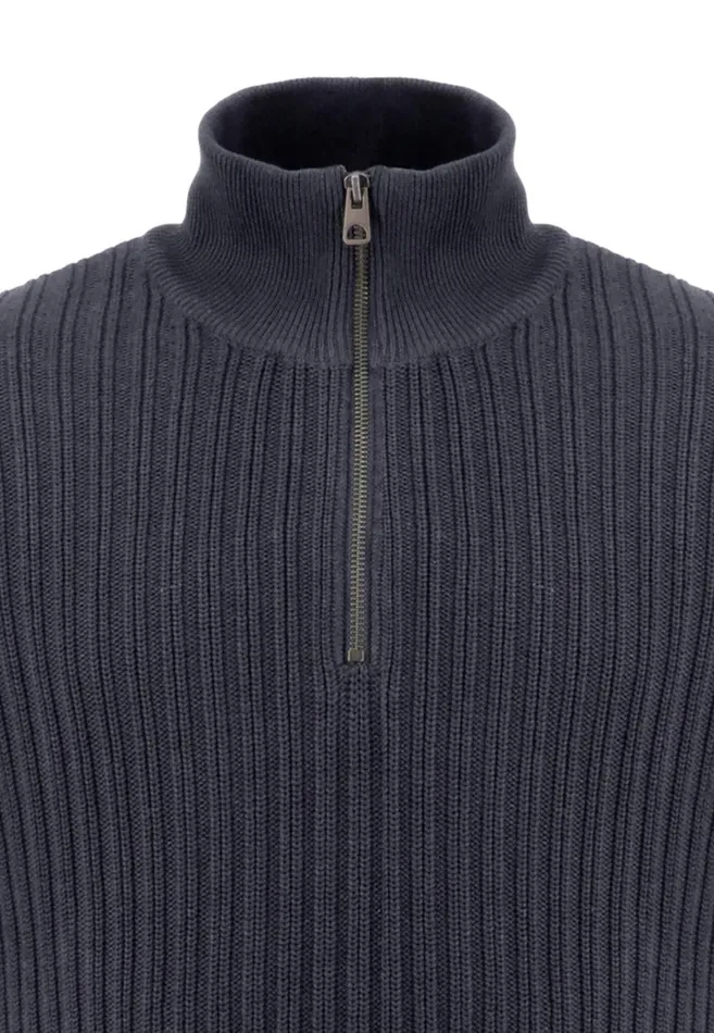 FYNCHHATTON Plus Size Troyer With Coarse Rib Knit Pattern Offwhitenavy Men Sweater FYNCHHATTON Plus Size Troyer With Coarse Rib Knit Pattern Offwhitenavy Men Sweater