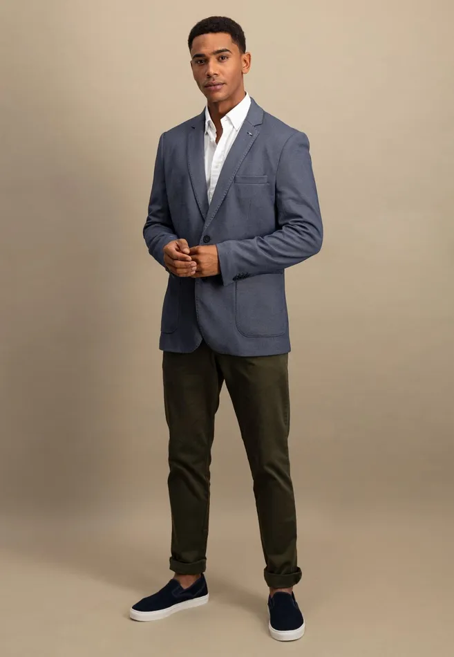 Jackets and Coats Men FYNCHHATTON Classic Jacket With Striped Inner Fabric Navy Melange