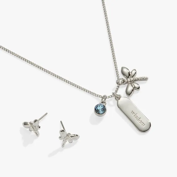 Jewelry Sets Women Alex And Ani Wisdom Crystal And Dragonfly Charm Necklace And Earring Set Silver Jewelry Sets Women Alex And Ani Wisdom Crystal And Dragonfly Charm Necklace And Earring Set Silver