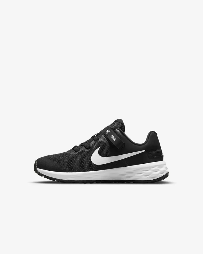 Kids Nike Running Revolution 6 FlyEase Blackdark Smoke Greywhite