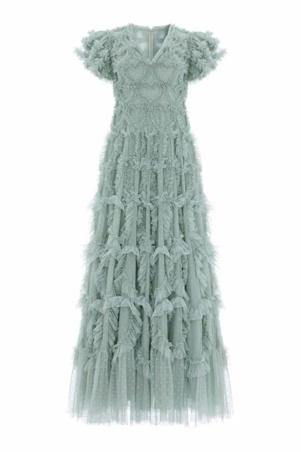 KIDSWomen Needle and Thread Amorette VNeck Gown Green KIDSWomen Needle and Thread Amorette VNeck Gown Green