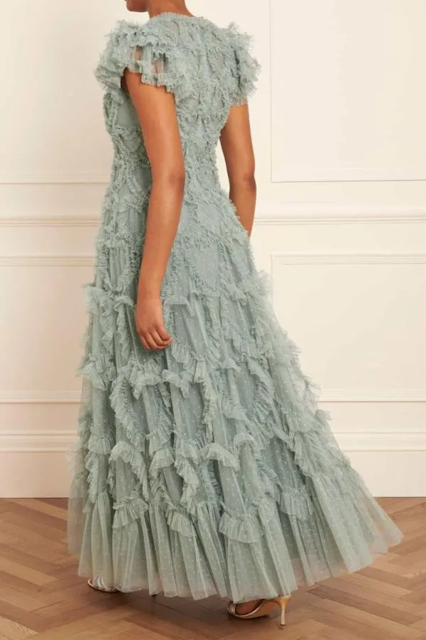 KIDSWomen Needle and Thread Amorette VNeck Gown Green KIDSWomen Needle and Thread Amorette VNeck Gown Green