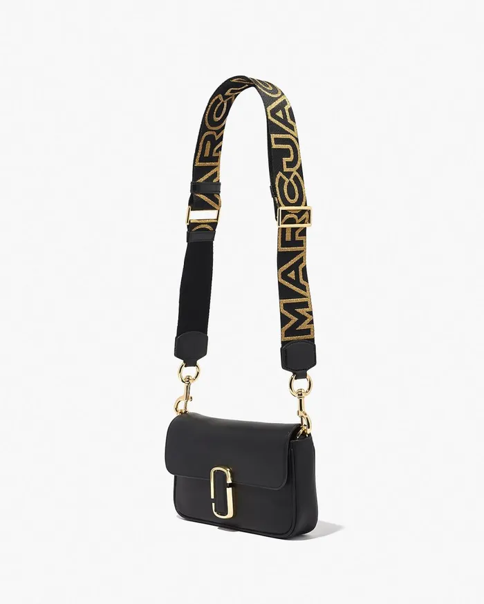 Marc Jacobs Straps The Outline Logo Webbing Strap Blackgold 8211 Women