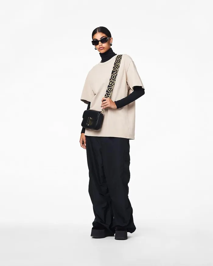 Marc Jacobs Straps The Outline Logo Webbing Strap Blackgold 8211 Women