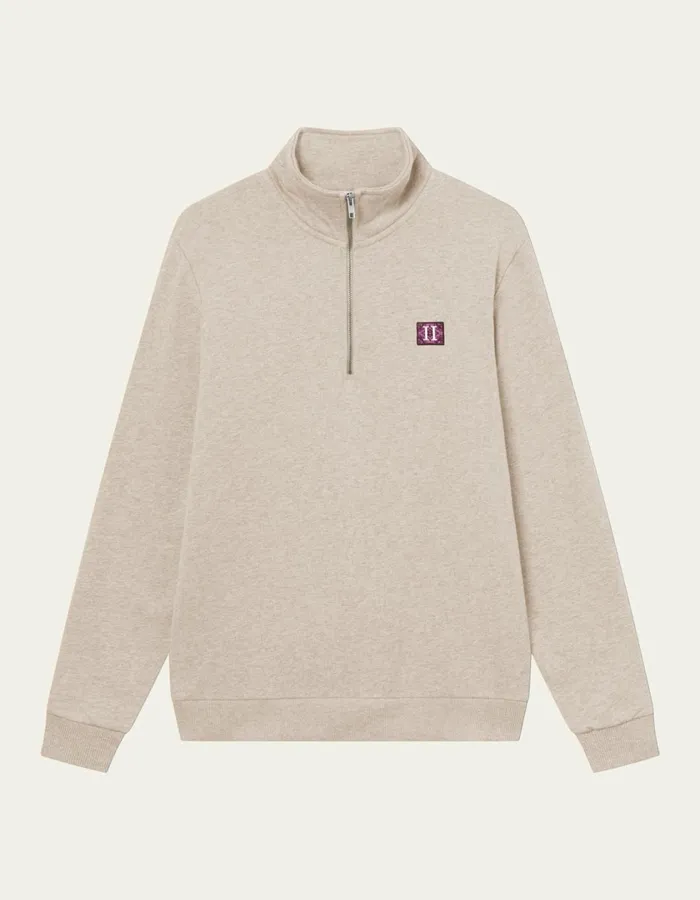 Men Piece HalfZip Sweatshirt 20 8211 Light Desert Sand MelangeMagenta Les Deux HoodiesSweatshirts