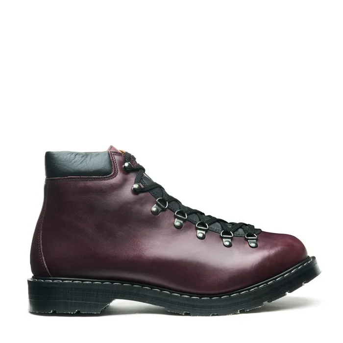 Men Solovair Hiker Boots Burgundy Gaucho Urban Hiker