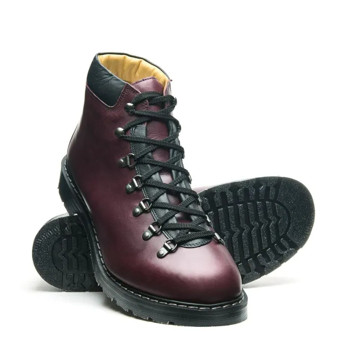 Men Solovair Hiker Boots Burgundy Gaucho Urban Hiker