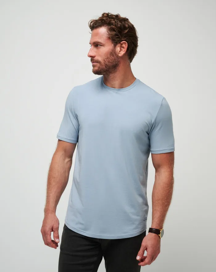 Men Tees TravisMathew CLOUD CREW TEE Dusty Blue