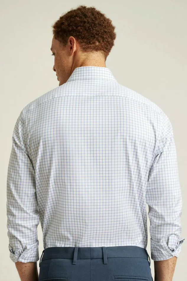 Men Weekday Warrior Dress Shirt Blue Pink Plaid Bonobos Business Casual Shirts