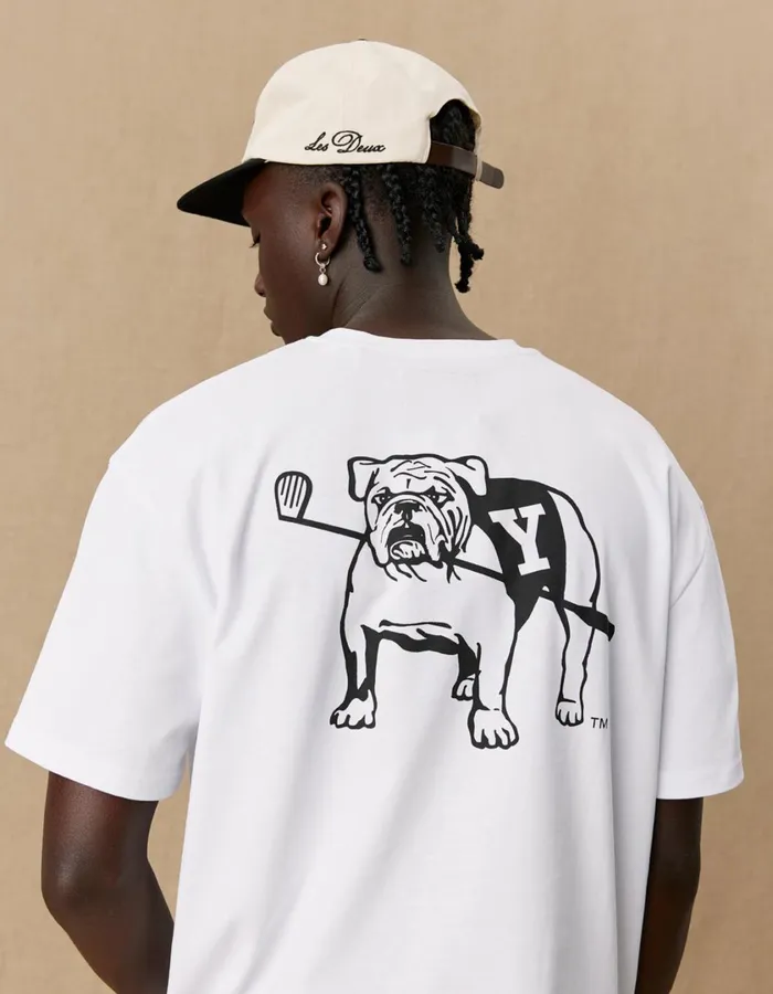 Men Yale Bulldog TShirt 8211 WhiteWhite Les Deux Tshirts