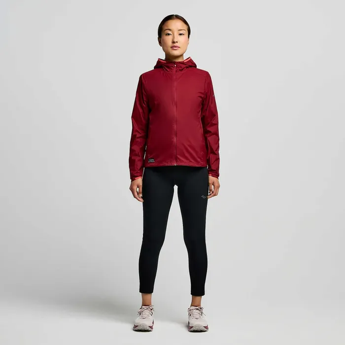 Peregrine Packaway Jacket Currant Women Tops Saucony Peregrine Packaway Jacket Currant Women Tops Saucony