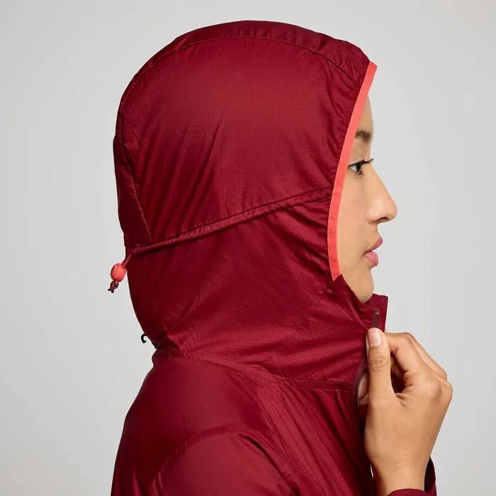 Peregrine Packaway Jacket Currant Women Tops Saucony Peregrine Packaway Jacket Currant Women Tops Saucony