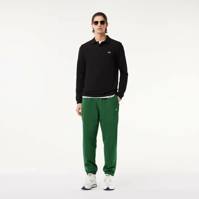 Polos Men Lacoste Men039s Long Sleeve Cotton Polo Black 031