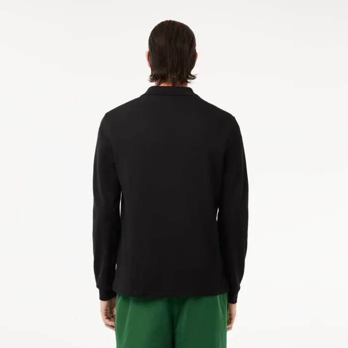 Polos Men Lacoste Men039s Long Sleeve Cotton Polo Black 031