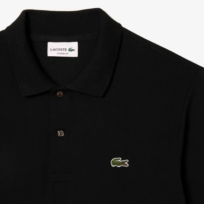 Polos Men Lacoste Men039s Long Sleeve Cotton Polo Black 031