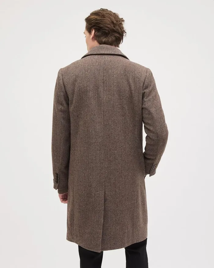 RWandCO Coats and Jackets Classic DoubleBreasted Herringbone Wool Coat Taupe 8211 Men RWandCO Coats and Jackets Classic DoubleBreasted Herringbone Wool Coat Taupe 8211 Men