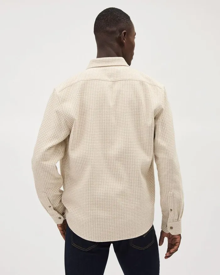 RWandCO Shirts Beige Houndstooth Overshirt Light Beige 8211 Men