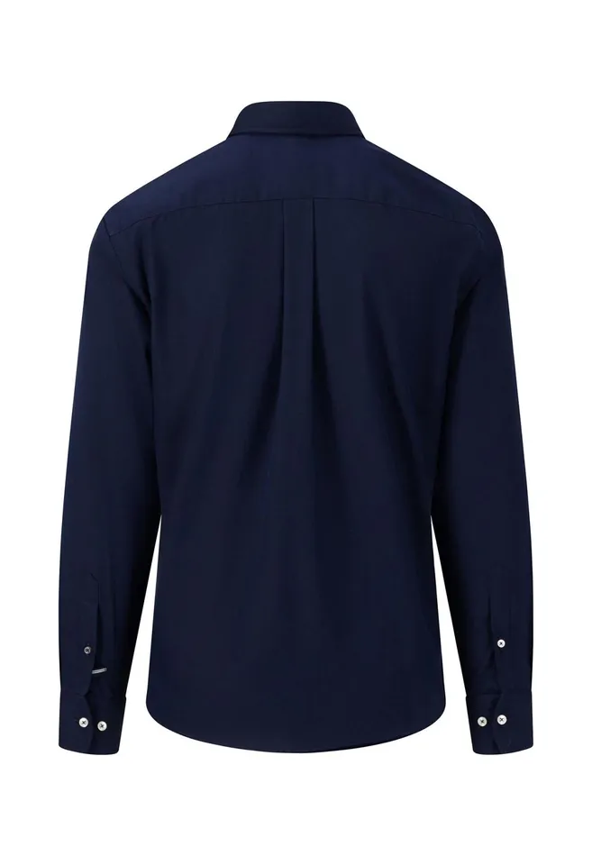 Sale Men FYNCHHATTON Stylish Shirt Made Of Structured Cotton Navywhitesummer Breeze