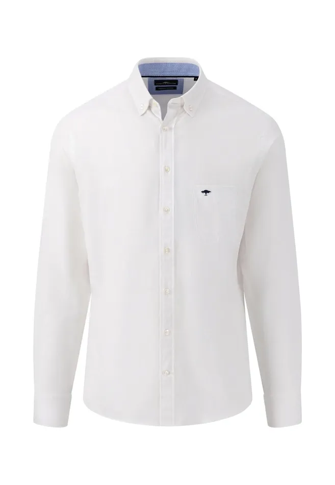 Sale Men FYNCHHATTON Stylish Shirt Made Of Structured Cotton Navywhitesummer Breeze
