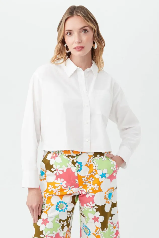 SHOP Trina Turk ALL TOPS AG AUBREY WHITE LONG SLEEVE BUTTONUP SHIRT
