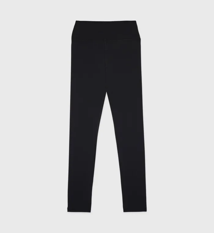 Sporty and Rich Activewear Women Serif Logo Ribbed Legging 8211 BlackWhite