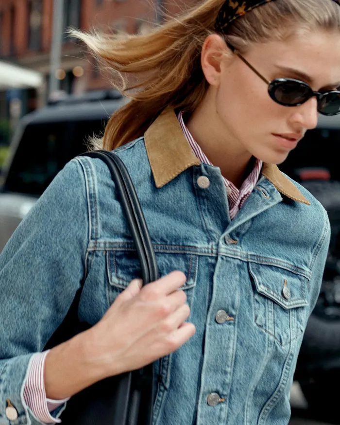 Sporty and Rich Jackets Women Denim Jacket 8211 Medium Blue