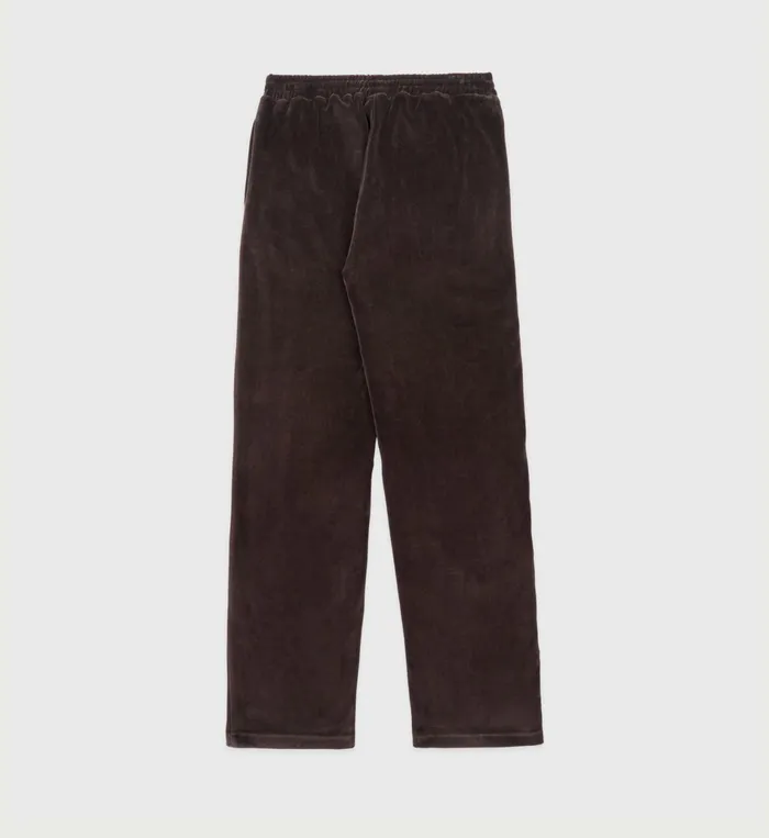 Sporty and Rich Sweatpants Women Faubourg Velour Track Pant 8211 ChocolateCream