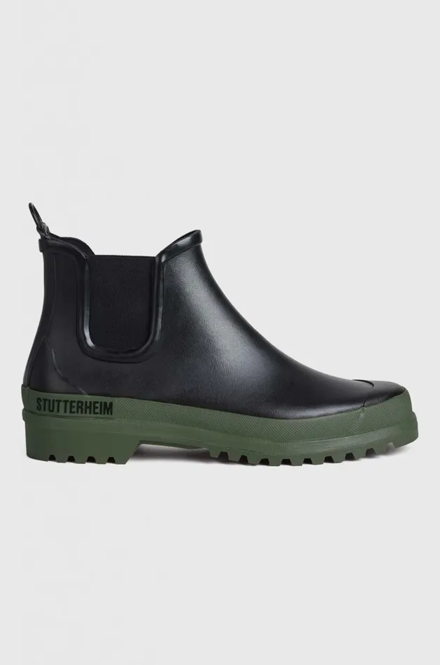 Stutterheim Chelsea Rainwalker BlackGreen Women Rain Boots