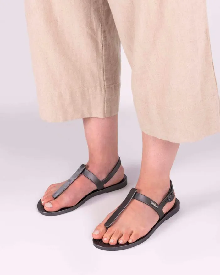 Sun Ventura Graphite Metallic Women Melissa Sandals