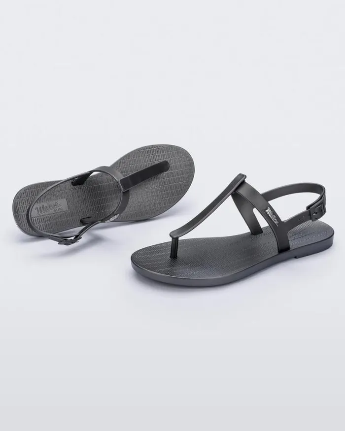 Sun Ventura Graphite Metallic Women Melissa Sandals