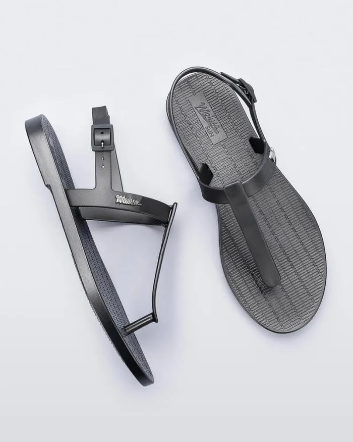 Sun Ventura Graphite Metallic Women Melissa Sandals