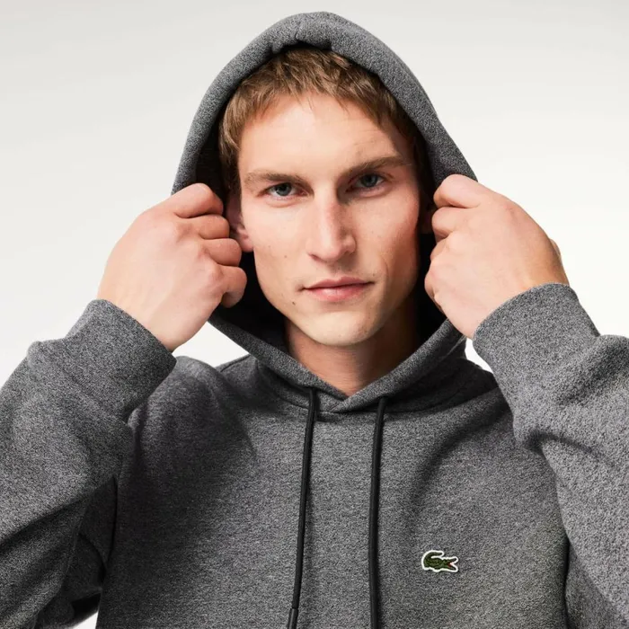 Sweaters and Sweatshirts Men Lacoste Men039s Classic Fit Cotton Blend Hoodie Dark Grey E8g